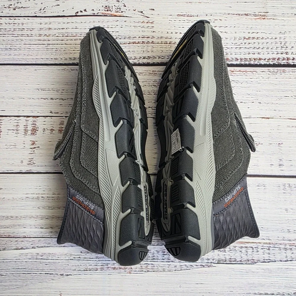 Skechers Slip-ins Relaxed Fit Respected Holmgren Mens 8 Charcoal Grey 204809
